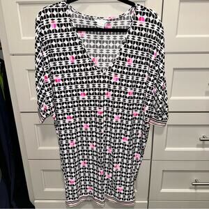 Trina Turk Women's V-Neck Tunic Swim Cover-Up Dress Small